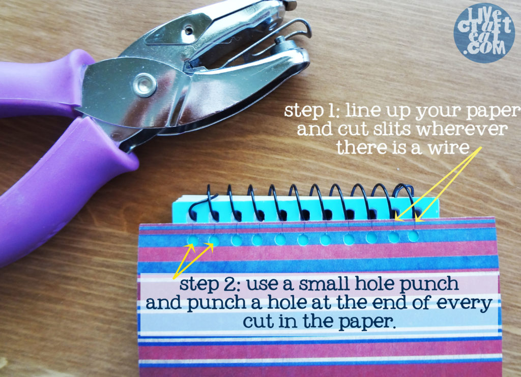 a little trick on how to make a spiral notebook look "finished" when