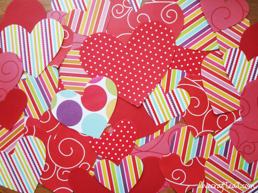 patterned paper hearts craft