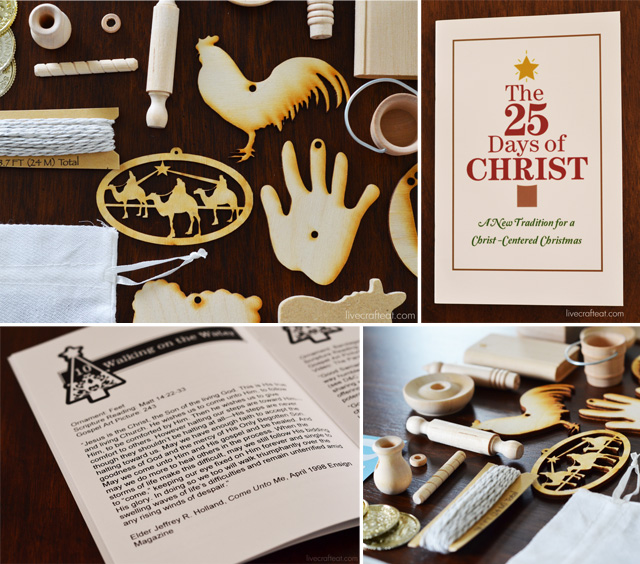 an advent calendar kit that includes an ornament representing a story