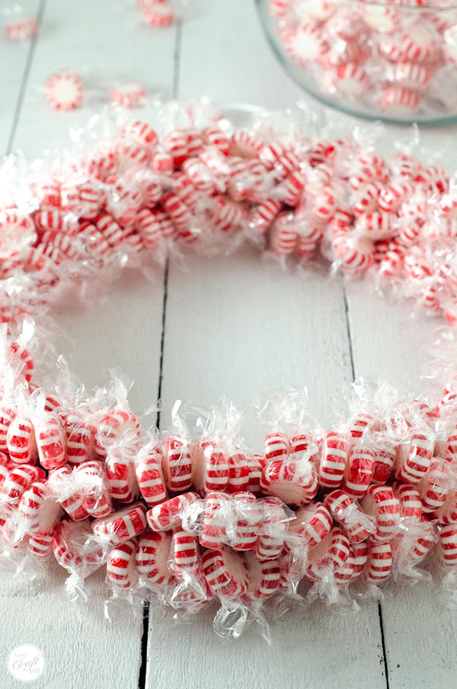 how to make a candy wreath tutorial