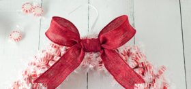 big bow on a candy wreath