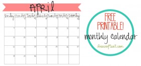 free printable calendar :: april 2013
