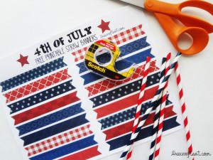 Free 4th of July Printable Straw Banners | Live Craft Eat