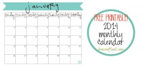 monthly calendars 2014