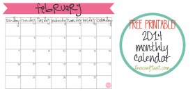 free printable calendar for february 2014