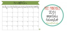 march 2014 monthly calendar - free printable