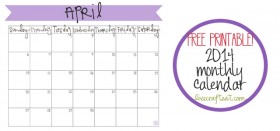 free april 2014 calendar printable