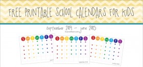 2014-2015 school calendar for kids :: freebie!