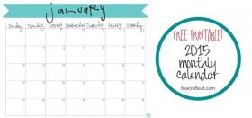 free printable monthly calendar :: january 2015