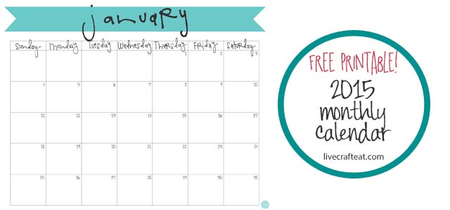 January 2015 Calendar Free Printable - Feature Image2