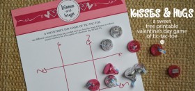 valentine's day activity for kids :: "kisses & hugs" valentine's day game of tic-tac-toe