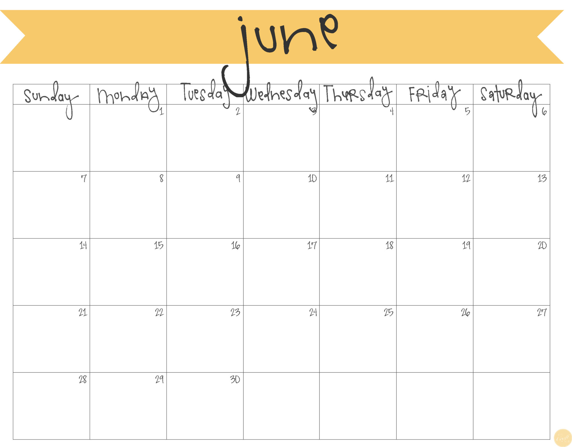 June 2015 Calendar - Free Printable | Live Craft Eat