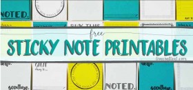 free printable sticky notes with template and tutorial! makes organizing all that more fun!