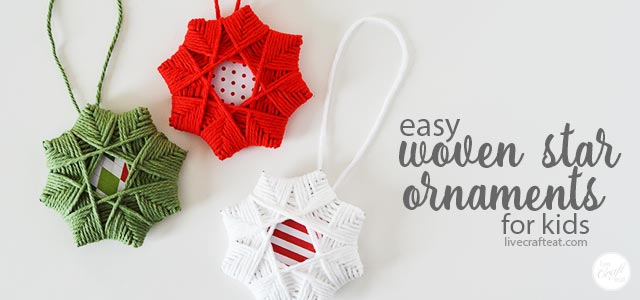 easy (and super inexpensive!) woven star ornaments for kids