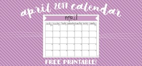 free printable monthly calendar :: april 2017