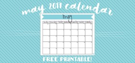 free printable monthly calendar :: may 2017