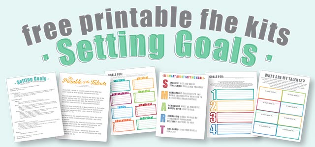 free family home evening kit :: setting goals. printable fhe kits for both younger kids and older kids/teenagers.