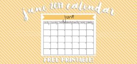 free printable banner calendar :: june 2017 8.5x11