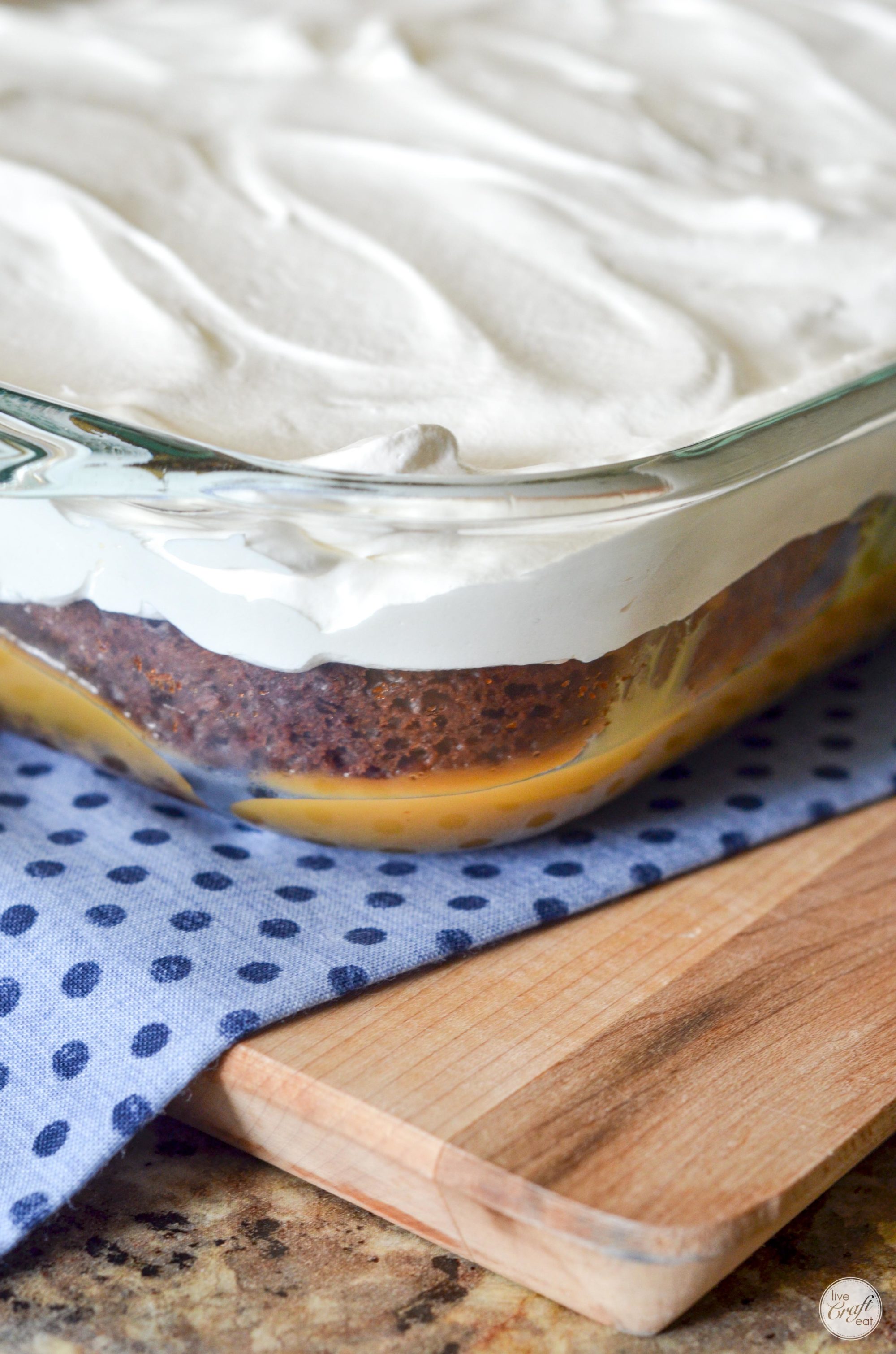 Chocolate Caramel Poke Cake Recipe 4 Ingredients Live Craft Eat