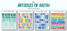 lds articles of faith free printable coloring pages