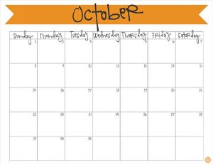 October 2017 Calendar - Free Printable | Live Craft Eat