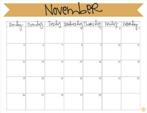 November 2017 Calendar - Free Printable | Live Craft Eat