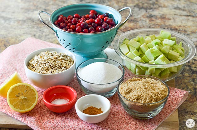 ingredients for cranberry apple crisp