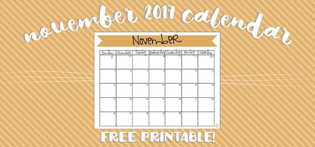 free printable calendar :: november 2017