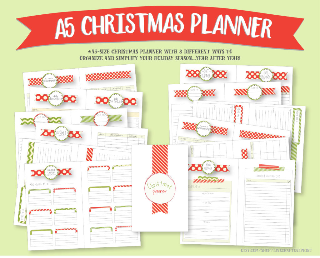printable a5 christmas planner