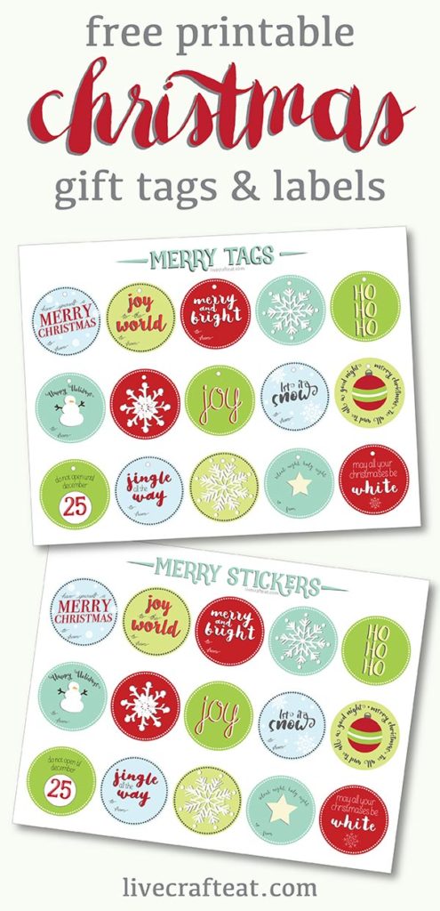 Free Printable Christmas Gift Tags and Labels Live Craft Eat