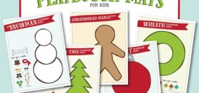 free printable christmas-themed playdough mats for kids!!