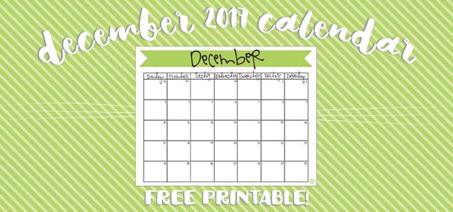 free printable december 2017 monthly calendar
