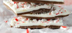 milk and white chocolate candy cane bark