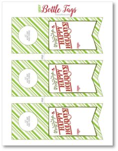 Free Printable Christmas Bottle Tags | Live Craft Eat