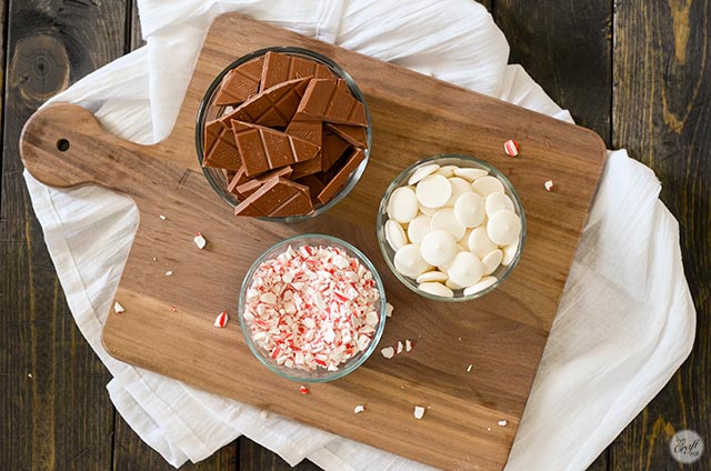 simple ingredients for amazing chocolate mint bark