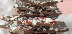 dark chocolate candy cane bark