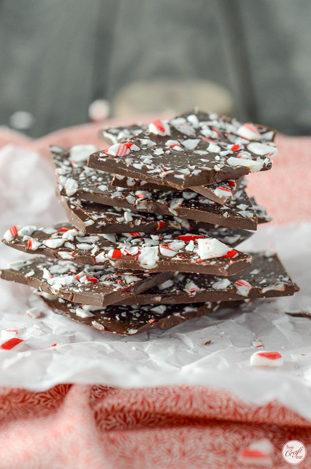 dark chocolate candy cane bark