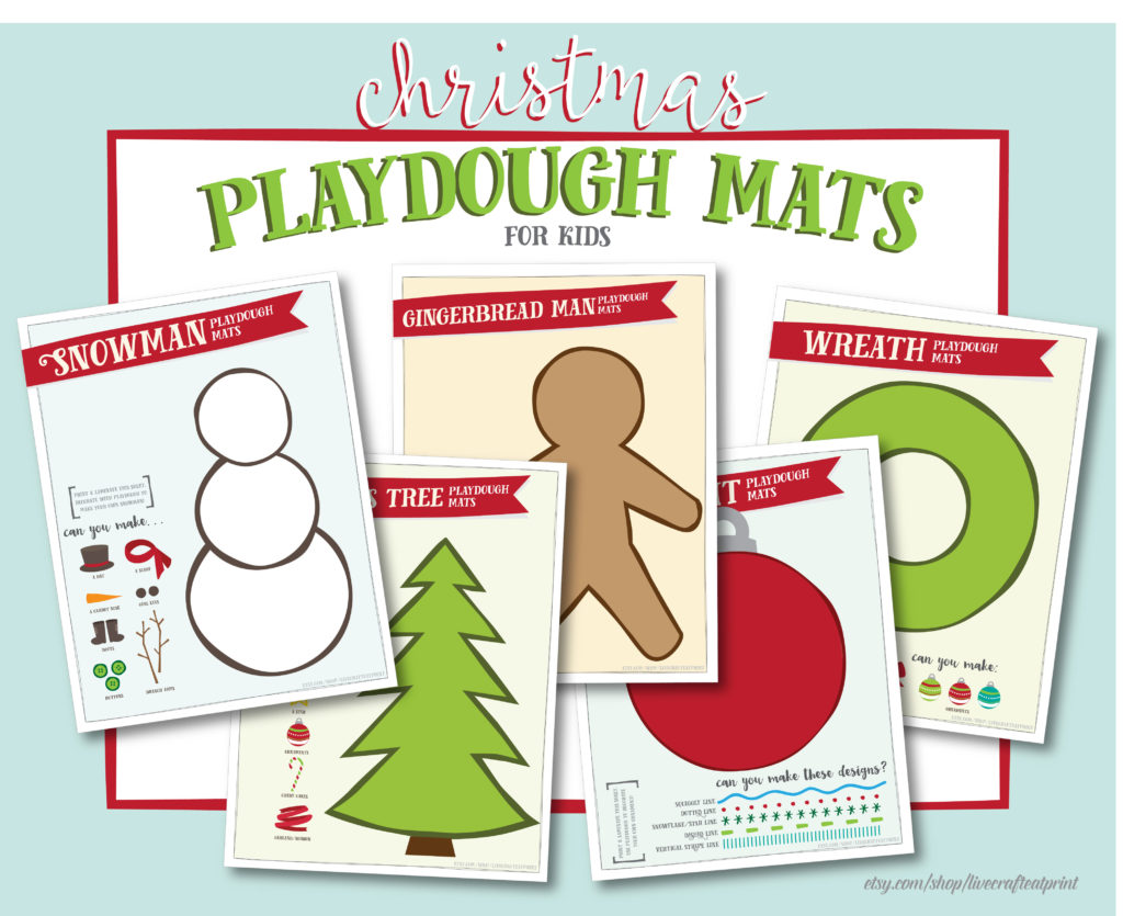 free printable playdough mats for christmas