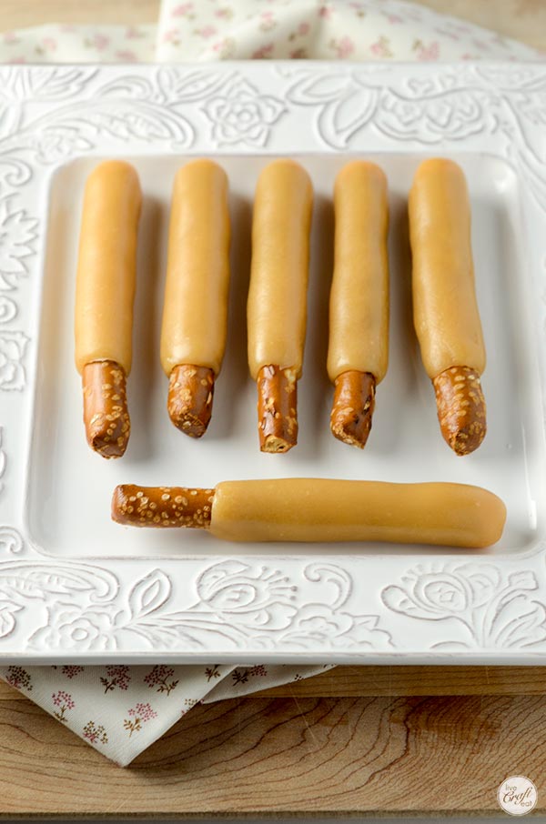 caramel-wrapped pretzel rods