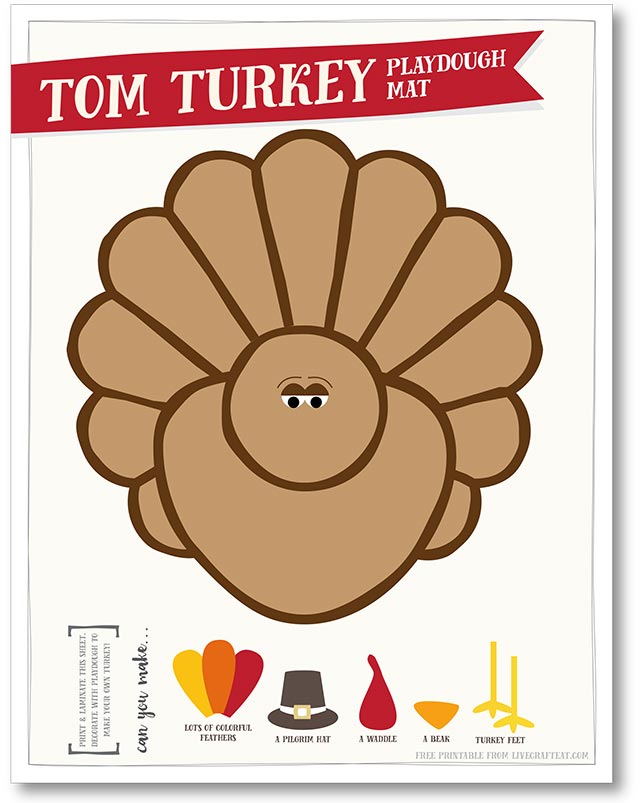 free printable turkey playdough mat - perfect for thanksgiving!