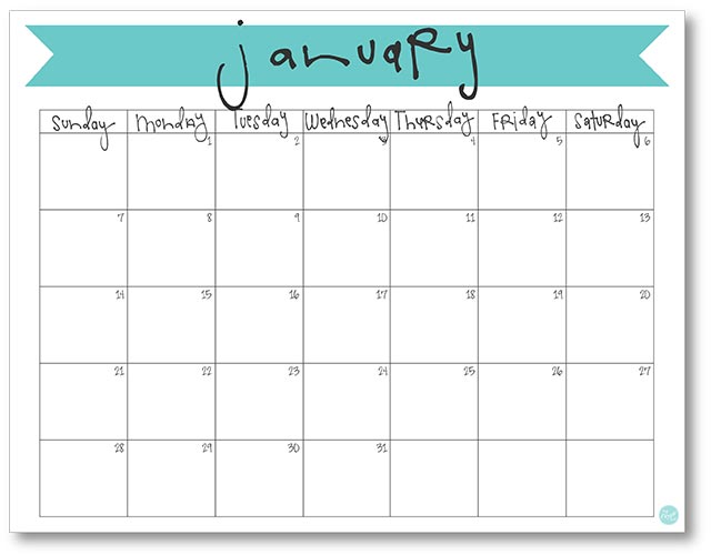 january 2018 calendar :: free printable 8.5x11