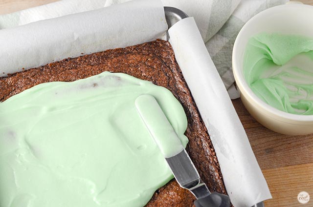 mint icing layer for brownies