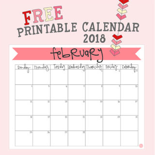 February 2018 Calendar - Free Printable | Live Craft Eat
