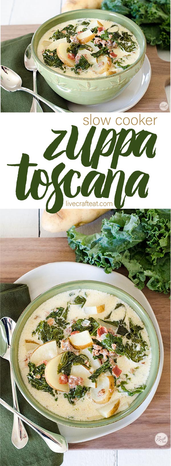 zuppa toscana :: the best soup for a cold winter day! a creamy soup with potatoes, sausage, and kale.