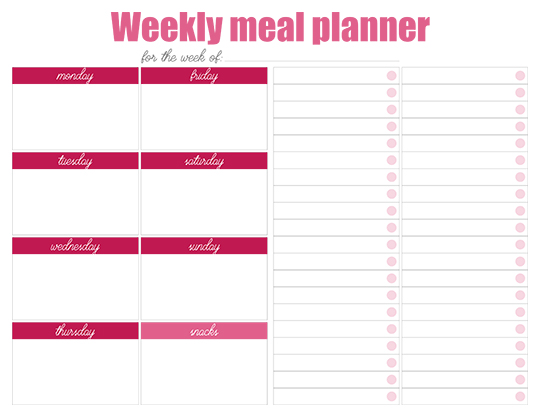 Your Weekly Meal Planner for Every Month