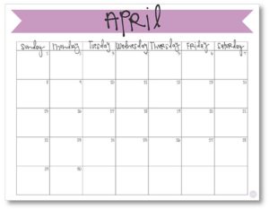 April 2018 Calendar - Free Printable | Live Craft Eat