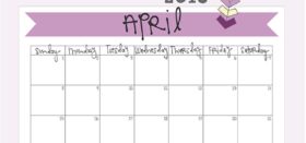 free printable calendar :: april 2018