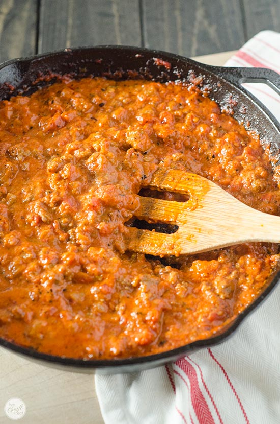 homemade tomato cream parmesan sauce for baked ziti