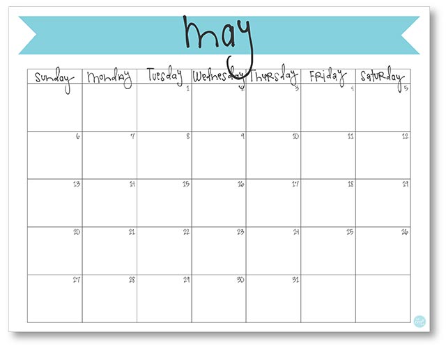 free printable may 2018 calendar :: 8.5"x11"