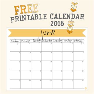 June 2018 Calendar - Free Printable | Live Craft Eat